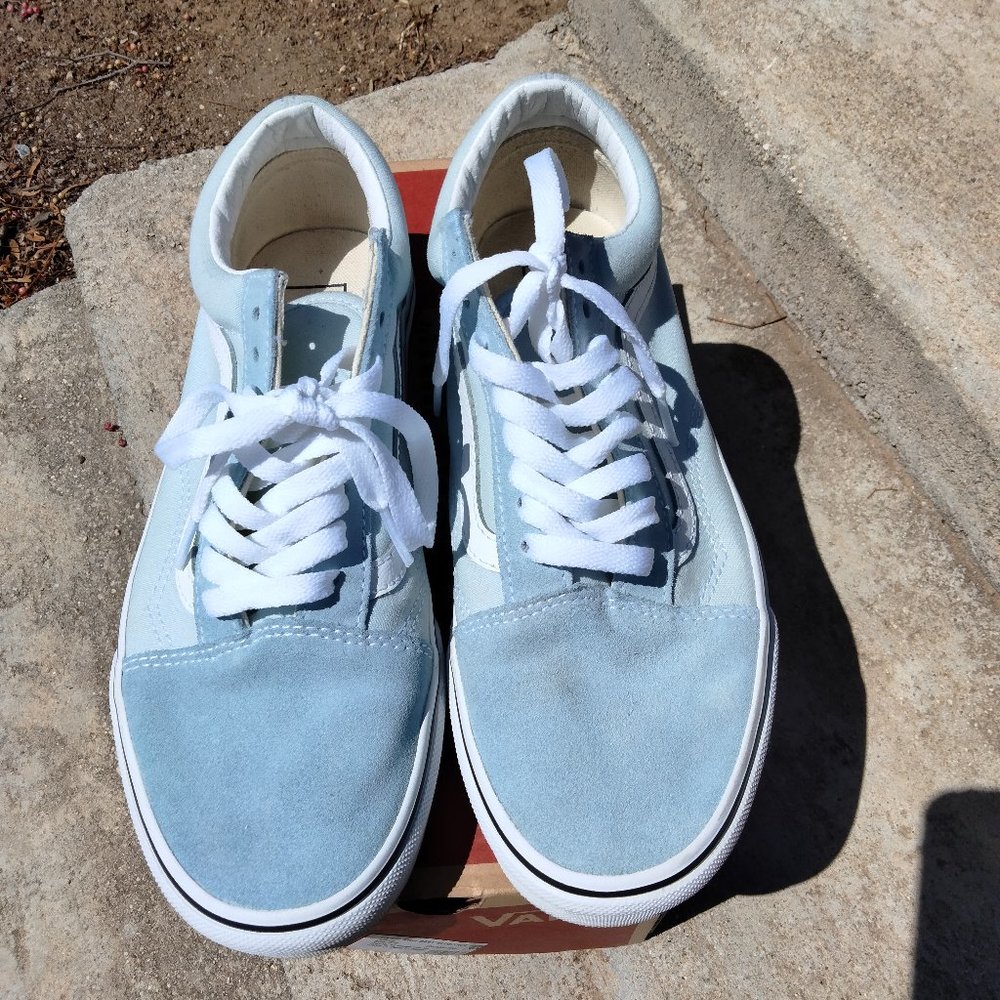 VANS OLD SKOOL Baby Blue True White 00497227 with Box 7.5M 9.0W 40EUR